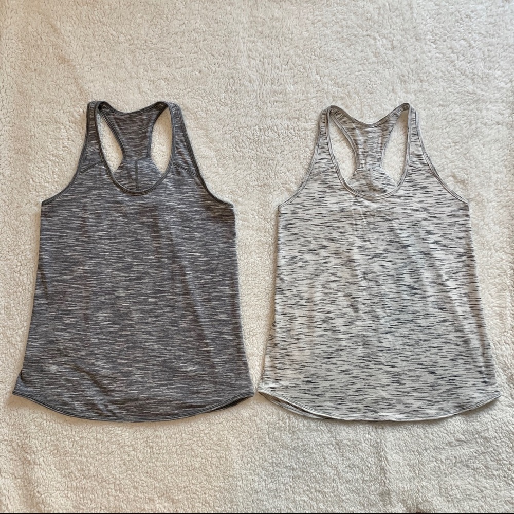 Lot of 2 Lululemon Essential Tanks Gray White